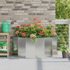 CLSRIDG Planter 120x60x50 cm Galvanised Steel - Silver