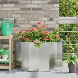 CLSRIDG Planter 90x45x50 cm Galvanised Steel - Silver