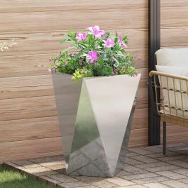 CLSRIDG Planter 50x50x75 cm Galvanised Steel - Silver