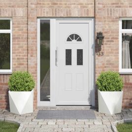 CLSRIDG Planter 2 pcs 50x50x50 cm Steel - White