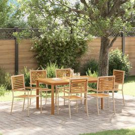 7 Piece Garden Dining Set Beige Poly Rattan Acacia