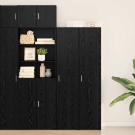Highboard Black Oak 40x42.5x185 cm Engineered Wood