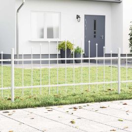 Garden Fence with Hoop Top White 5.1x0.75 m Steel
