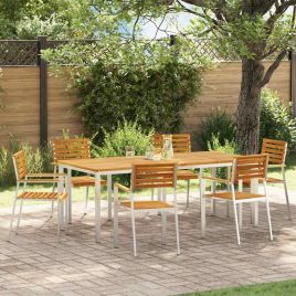 ROASH Garden Dining Set 7 pcs Solid Acacia Wood - Brown
