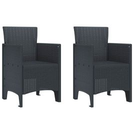 MEFORD Garden Chair 2 pcs Anthracite 53x49x85 cm Polypropylene