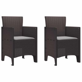 MEFORD Garden Chair 2 pcs 53x49x85 cm Polypropylene - Brown