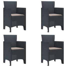 MEFORD Garden Chair 4 pcs Anthracite 53x49x85 cm Polypropylene