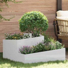 DASCOVE Garden Planter 80x80x50 cm Galvanised Steel - Silver