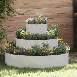 DASCOVE Garden Planter 90x90x20 cm Stainless Steel - Silver