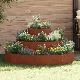 DASCOVE Garden Planter 120x120x20 cm Weathering Steel - Brown