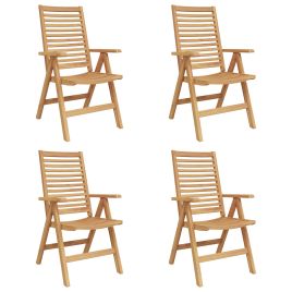 ERAHAL Garden Chair 4 pcs 52x64.5x108 cm Solid teak Wood - Brown