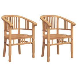 PAULOFT Chair 2 pcs 63x58x89 cm Solid Teak Wood - Brown