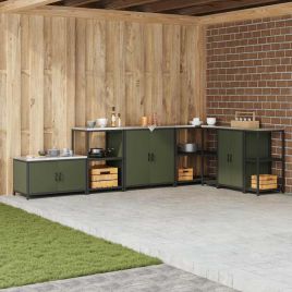 Kitchen Storage Cabinet with Shelf with Door Olive green Steel