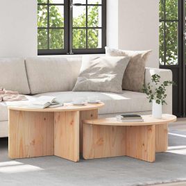 Coffee Table 2 Pieces Natural 79 x 39.5 x 40 cm Solid pine wood