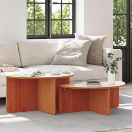 Coffee Table 2 Pieces Wax brown 79 x 39.5 x 40 cm Solid pine wood