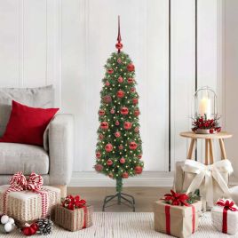 CLOVYN Artificial Christmas Tree with 150 LEDs with Stand Green 120 cm