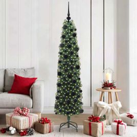 CLOVYN Artificial Christmas Tree with 300 LEDs with Stand Green 180 cm