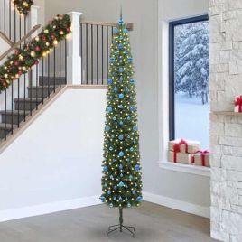 CLOVYN Artificial Christmas Tree with 300 LEDs with Stand Green 270 cm