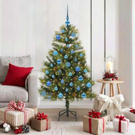 EVERIS Artificial Hinged Christmas Tree with Cones Green 150 cm