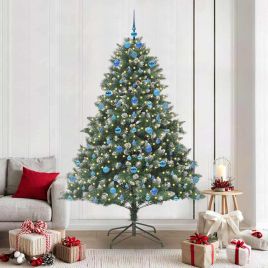 EMVER Artificial Christmas Tree with 300 LEDs with Stand Green 210 cm