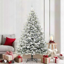 FELWIN Artificial Pre-lit Christmas Tree with Ball Set Green 210 cm
