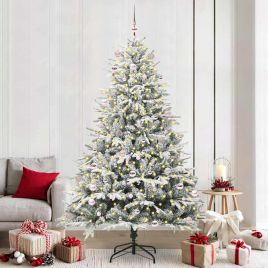 FELWIN Artificial Pre-lit Christmas Tree with Ball Set Green 240 cm