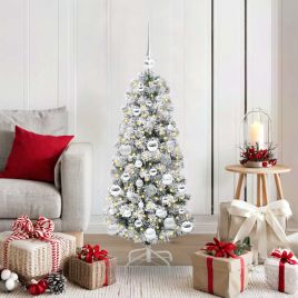 BLINCA Artificial Hinged Christmas Tree Green and white 120 cm