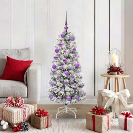 BLINCA Artificial Hinged Christmas Tree Green and white 120 cm