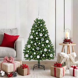 BRILAN Artificial Christmas Tree with Stand Green 120 cm PVC and Metal