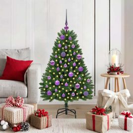 BRILAN Artificial Christmas Tree with Stand Green 120 cm PVC and Metal