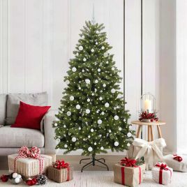 BRILAN Artificial Christmas Tree with Stand Green 180 cm PVC and Metal