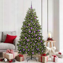 BRILAN Artificial Christmas Tree with Stand Green 180 cm PVC and Metal