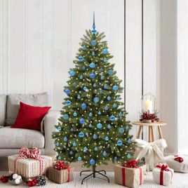 BRILAN Artificial Christmas Tree with Stand Green 180 cm PVC and Metal