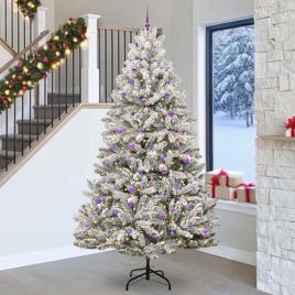 BRILCA Artificial Christmas Tree Green and White 270 cm PVC and Metal