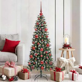 BRINLO Artificial Christmas Tree with 150 LEDs with Stand Green 150 cm