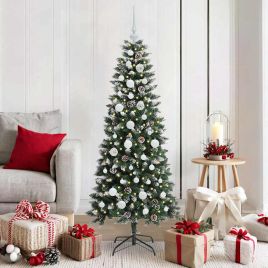 BRINLO Artificial Christmas Tree with 150 LEDs with Stand Green 150 cm