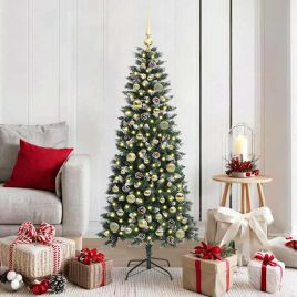 BRINLO Artificial Christmas Tree with 150 LEDs with Stand Green 150 cm