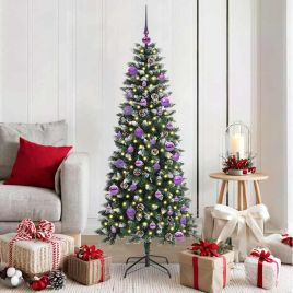 BRINLO Artificial Christmas Tree with 150 LEDs with Stand Green 150 cm