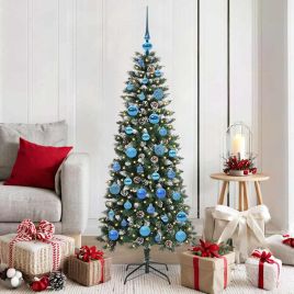 BRINLO Artificial Christmas Tree with 150 LEDs with Stand Green 150 cm