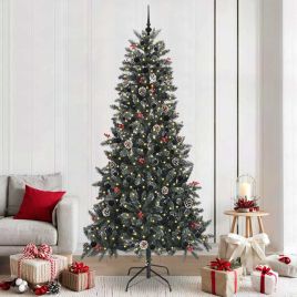 COZERA Artificial Christmas Tree with 300 LEDs with Stand Green 240 cm