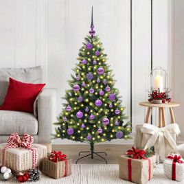 COZERA Artificial Hinged Christmas Tree 150 LEDs Green 120 cm