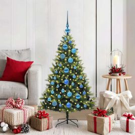 COZERA Artificial Hinged Christmas Tree 150 LEDs Green 120 cm