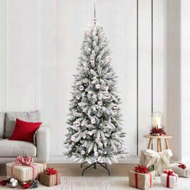 BRISKA Artificial Christmas Tree with 300 LEDs with Stand White 210 cm
