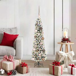 BRISKA Artificial Christmas Tree with 150 LEDs with Stand White 120 cm