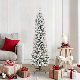 BRISKA Artificial Christmas Tree with 150 LEDs Green and white 150 cm