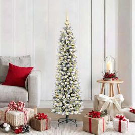 BRISKA Artificial Christmas Tree with 150 LEDs Green and white 150 cm