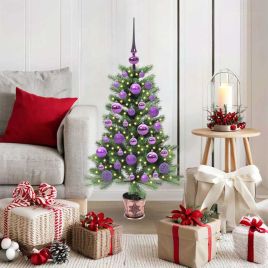 BRISNO Christmas Tree with 150 LEDs with Stand Green 90 cm PE