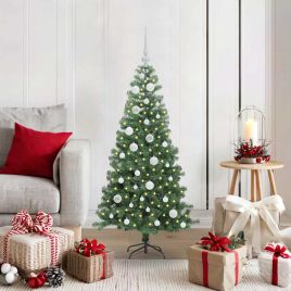 BRISNO Christmas Tree with 150 LEDs with Stand Green 120 cm PVC