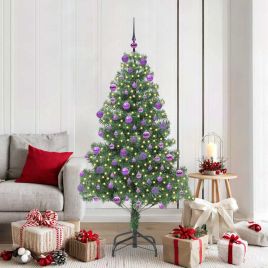 BRISNO Christmas Tree with 300 LEDs with Stand Green 180 cm PVC