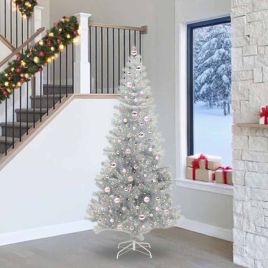 ELFIR Christmas Tree with 300 LEDs with Stand Silver 240 cm PET